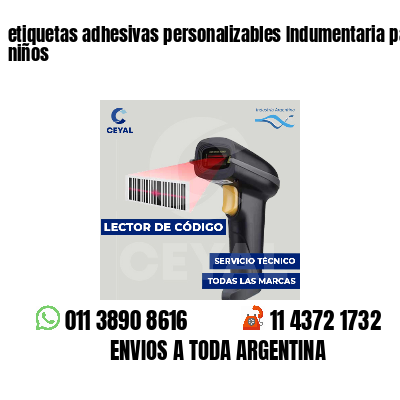 etiquetas adhesivas personalizables Indumentaria para niños