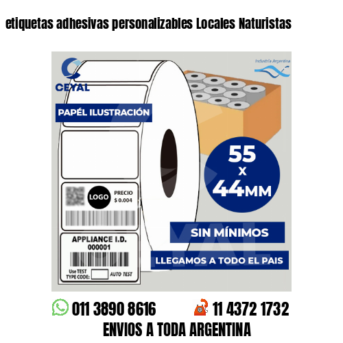 etiquetas adhesivas personalizables Locales Naturistas