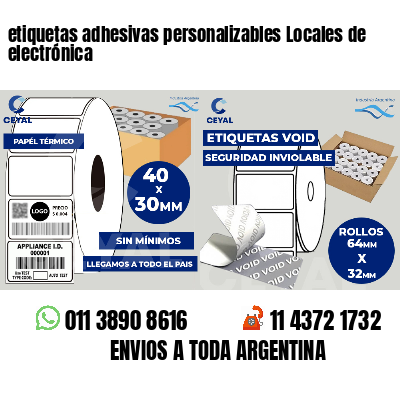 etiquetas adhesivas personalizables Locales de electrónica