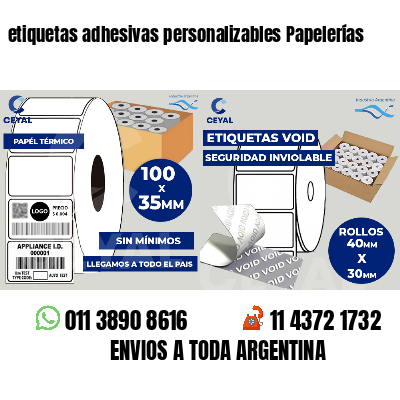 etiquetas adhesivas personalizables Papelerías