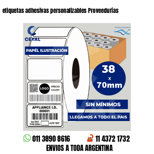 etiquetas adhesivas personalizables Proveedurías