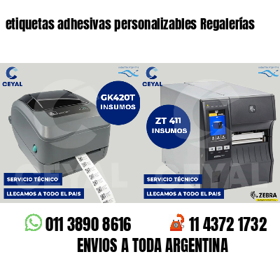 etiquetas adhesivas personalizables Regalerías