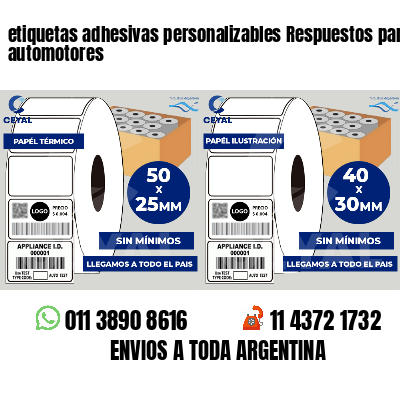 etiquetas adhesivas personalizables Respuestos para automotores