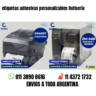 etiquetas adhesivas personalizables Rotisería