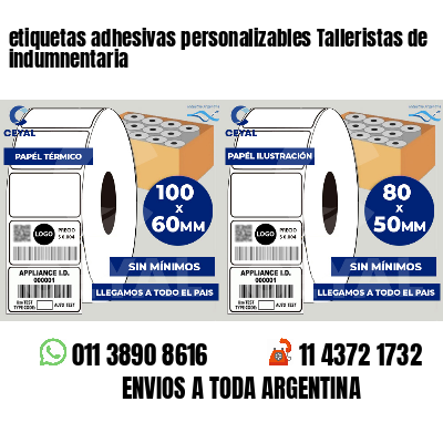 etiquetas adhesivas personalizables Talleristas de indumnentaria