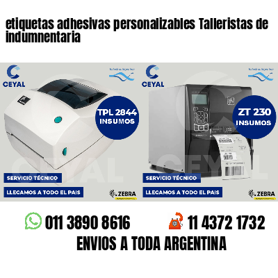 etiquetas adhesivas personalizables Talleristas de indumnentaria