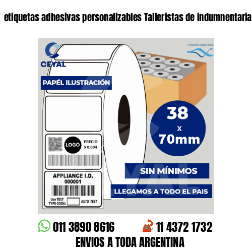 etiquetas adhesivas personalizables Talleristas de indumnentaria