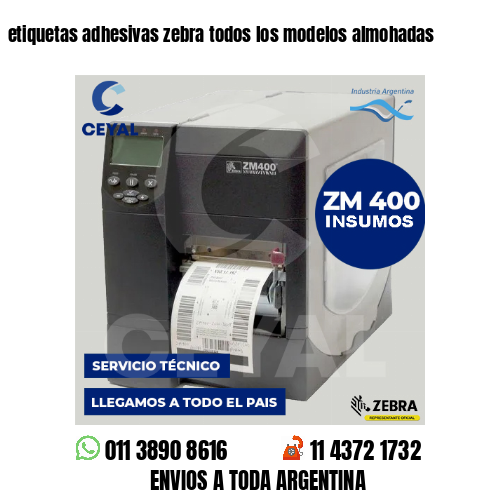 etiquetas adhesivas zebra todos los modelos almohadas
