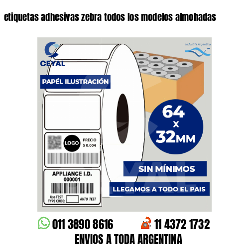 etiquetas adhesivas zebra todos los modelos almohadas