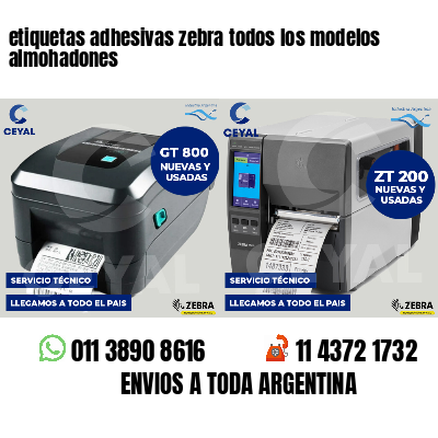 etiquetas adhesivas zebra todos los modelos almohadones
