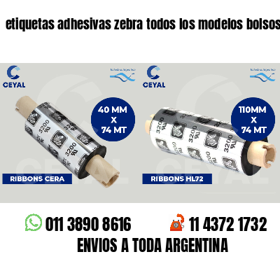 etiquetas adhesivas zebra todos los modelos bolsos