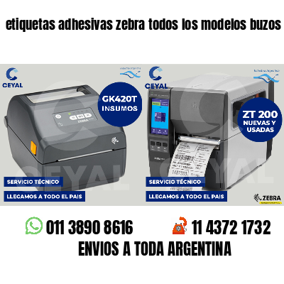 etiquetas adhesivas zebra todos los modelos buzos