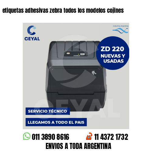 etiquetas adhesivas zebra todos los modelos cojines