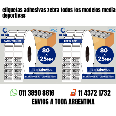 etiquetas adhesivas zebra todos los modelos medias deportivas