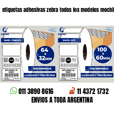 etiquetas adhesivas zebra todos los modelos mochilas