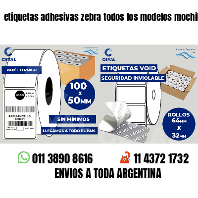 etiquetas adhesivas zebra todos los modelos mochilas