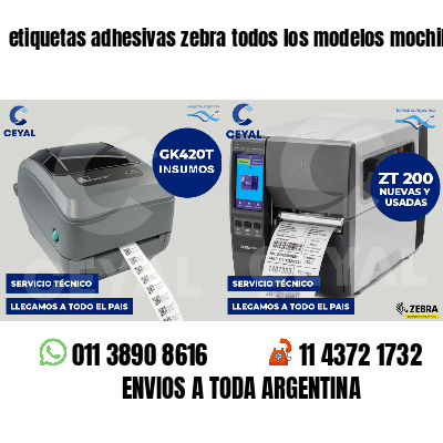 etiquetas adhesivas zebra todos los modelos mochilas