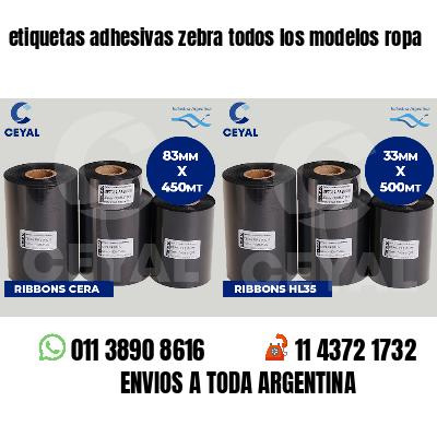 etiquetas adhesivas zebra todos los modelos ropa