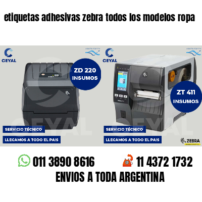 etiquetas adhesivas zebra todos los modelos ropa