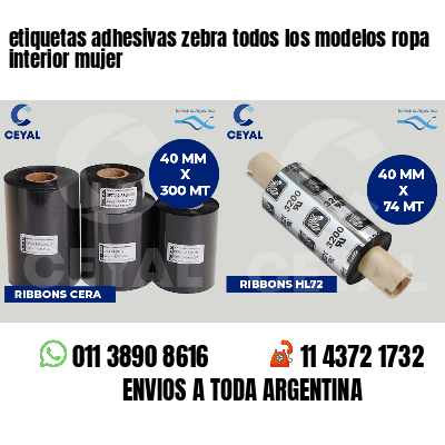 etiquetas adhesivas zebra todos los modelos ropa interior mujer