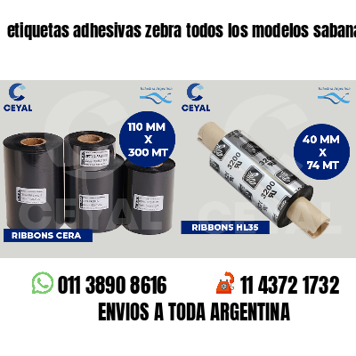 etiquetas adhesivas zebra todos los modelos sabanas