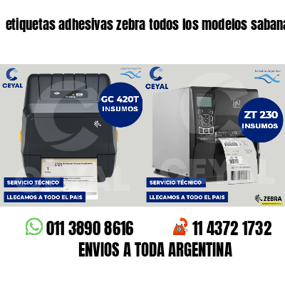 etiquetas adhesivas zebra todos los modelos sabanas