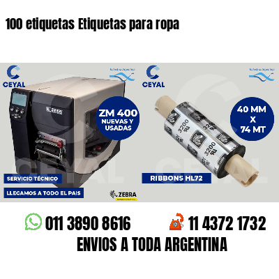 100 etiquetas Etiquetas para ropa
