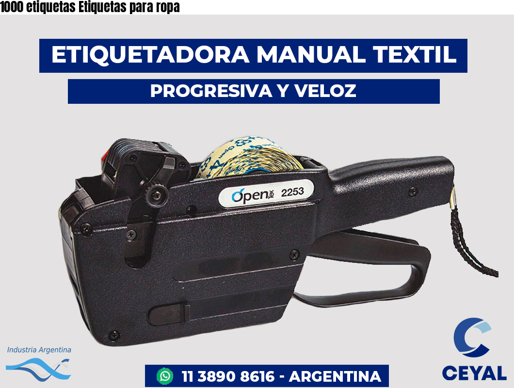1000 etiquetas Etiquetas para ropa
