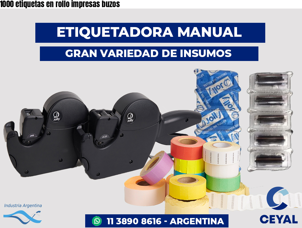 1000 etiquetas en rollo impresas buzos