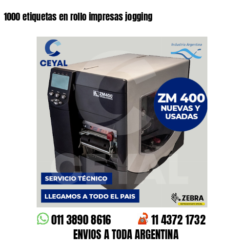 1000 etiquetas en rollo impresas jogging