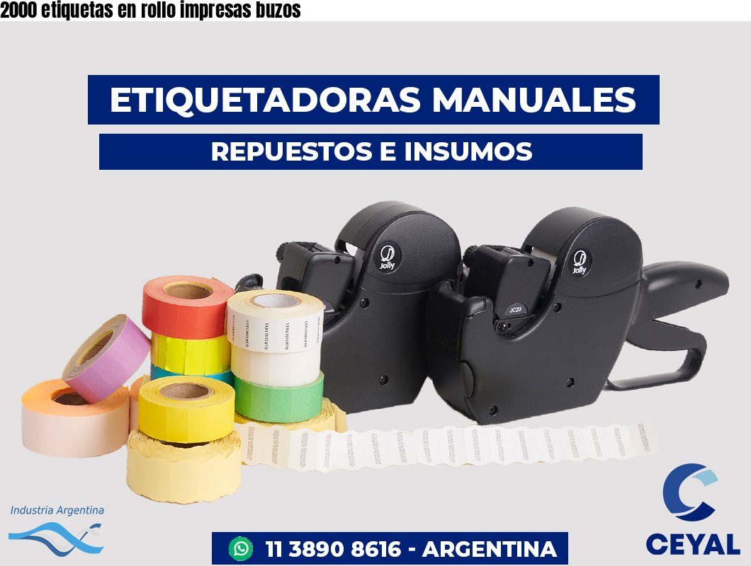 2000 etiquetas en rollo impresas buzos