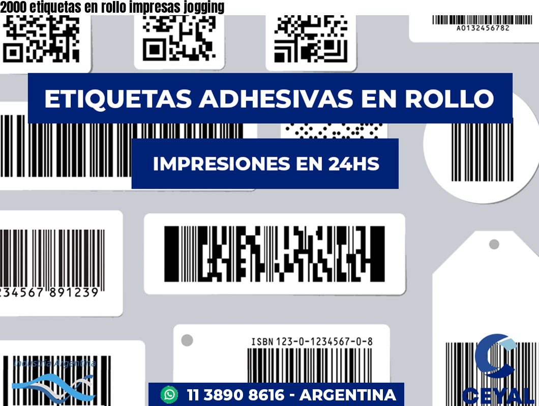 2000 etiquetas en rollo impresas jogging