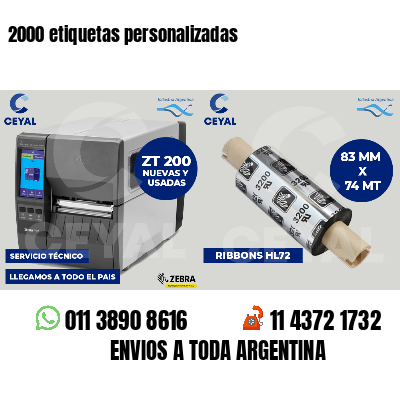 2000 etiquetas personalizadas