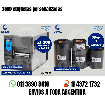 2500 etiquetas personalizadas