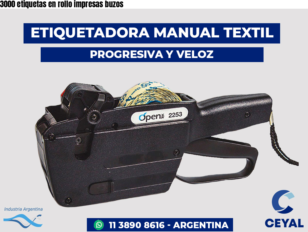 3000 etiquetas en rollo impresas buzos