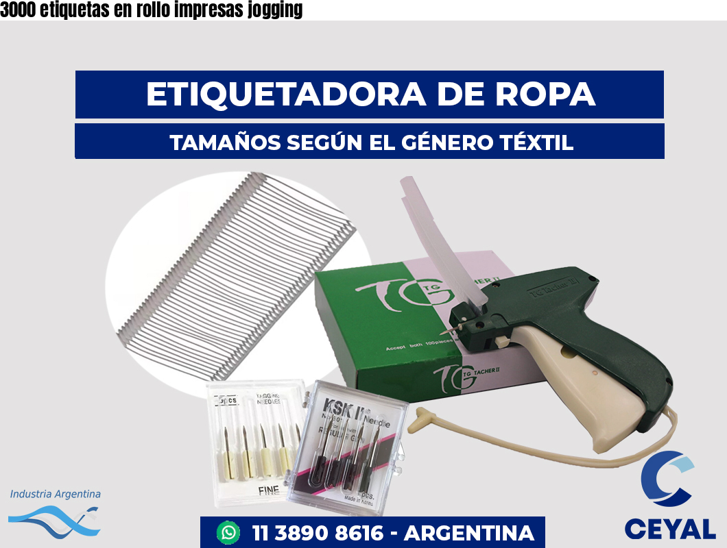 3000 etiquetas en rollo impresas jogging