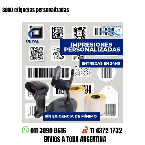 3000 etiquetas personalizadas