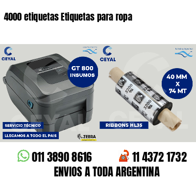 4000 etiquetas Etiquetas para ropa