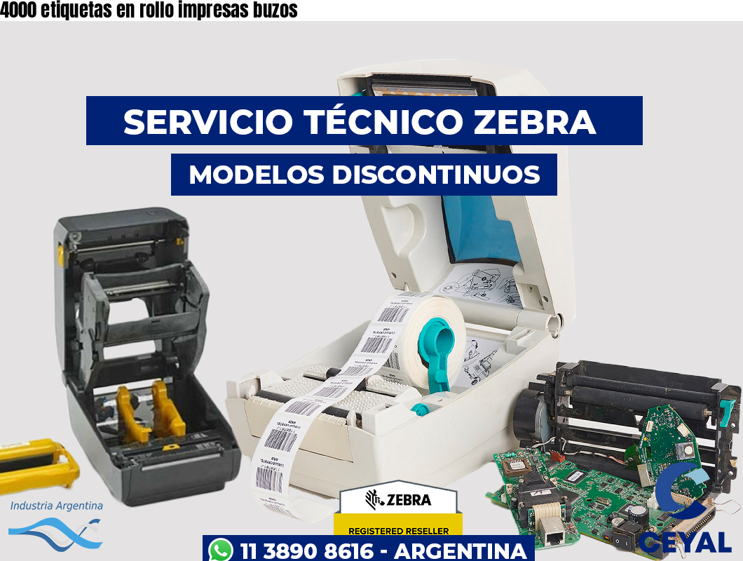 4000 etiquetas en rollo impresas buzos