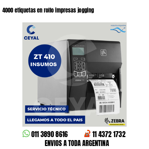 4000 etiquetas en rollo impresas jogging