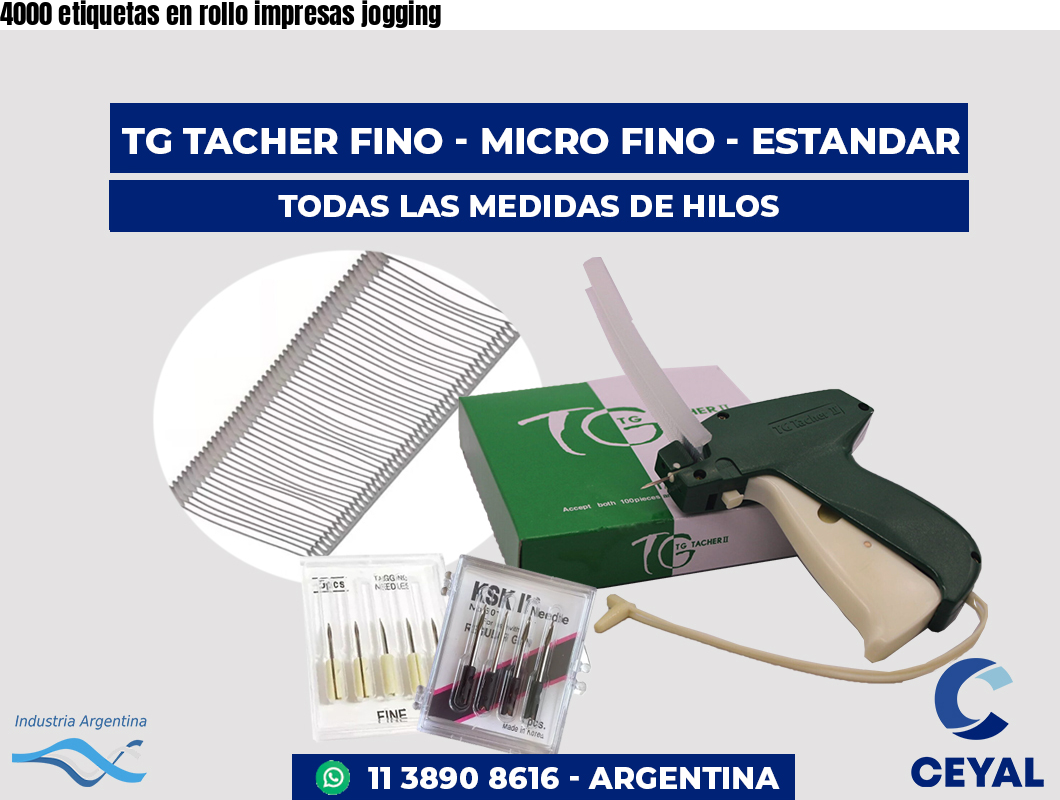 4000 etiquetas en rollo impresas jogging