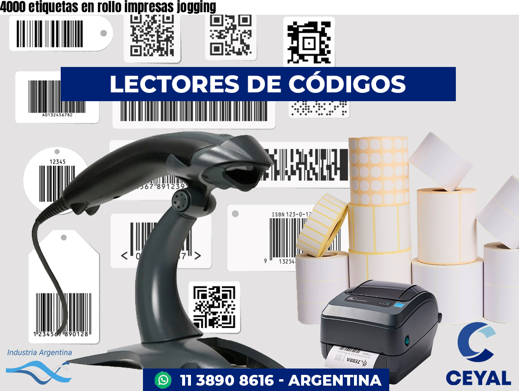 4000 etiquetas en rollo impresas jogging