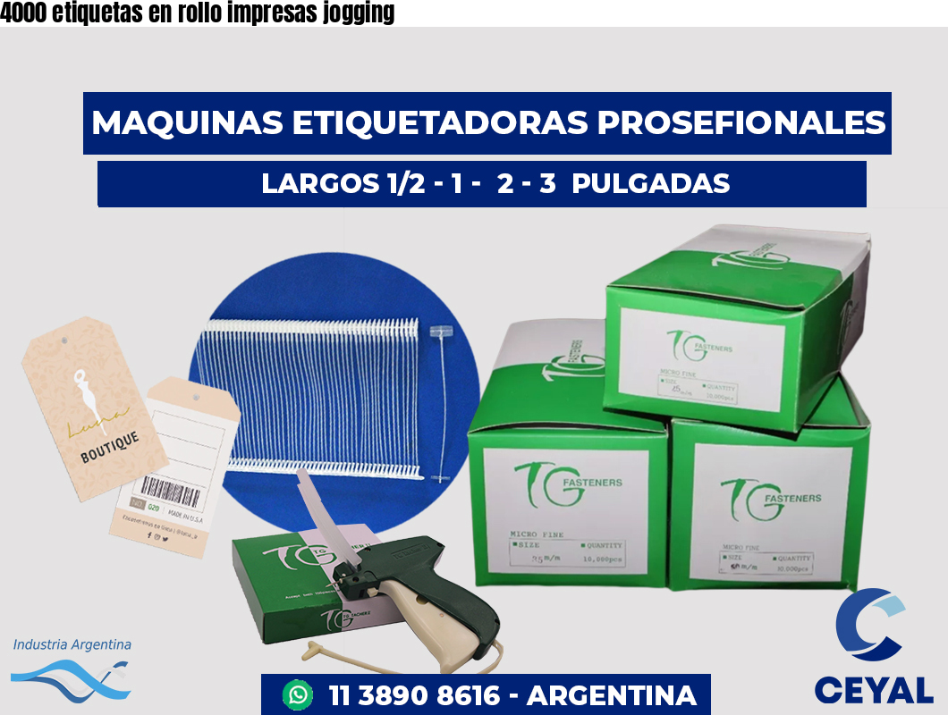 4000 etiquetas en rollo impresas jogging