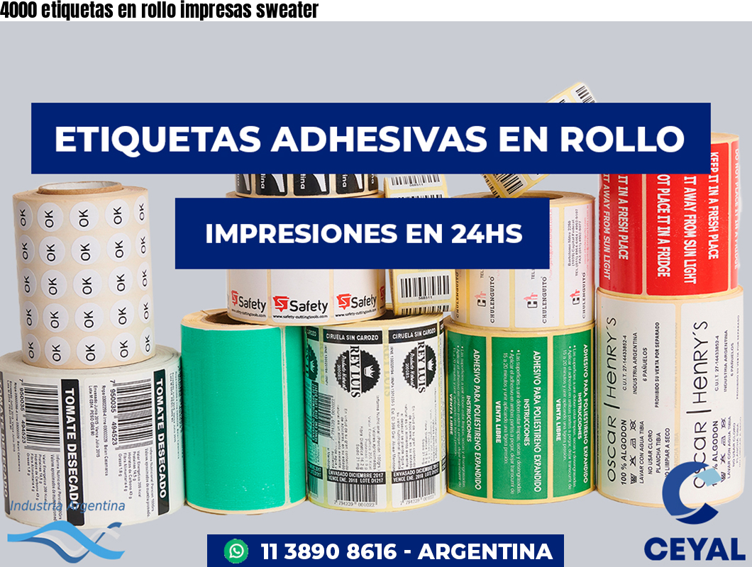 4000 etiquetas en rollo impresas sweater