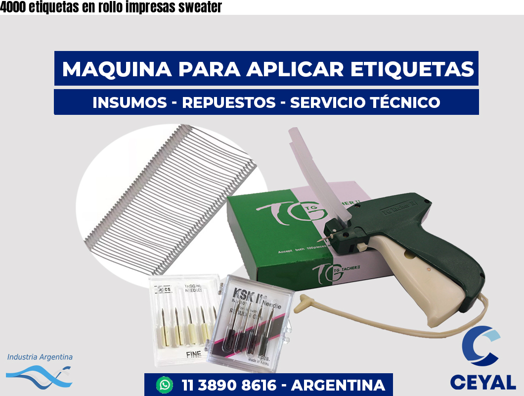 4000 etiquetas en rollo impresas sweater