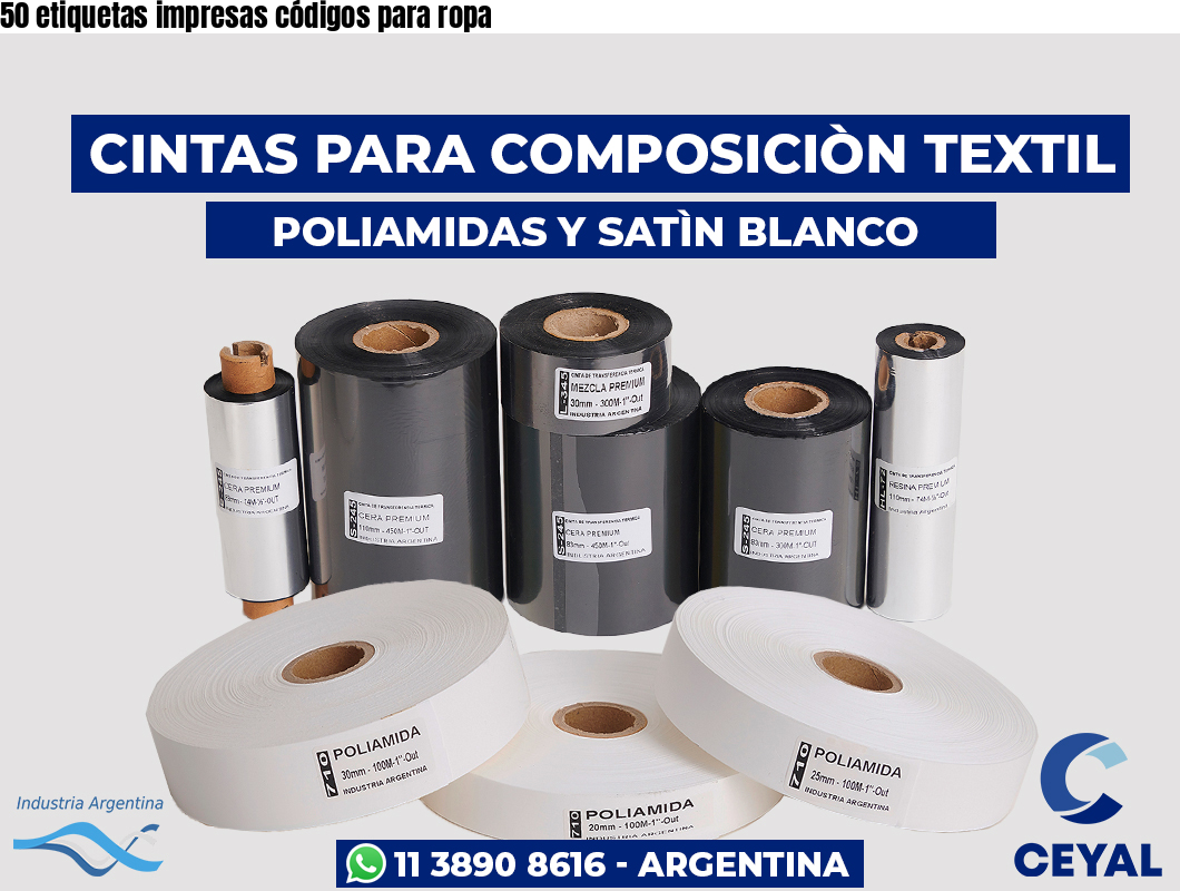 50 etiquetas impresas códigos para ropa