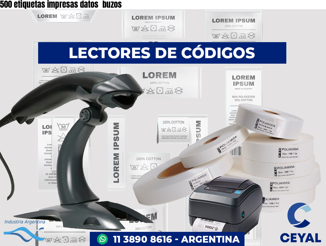 500 etiquetas impresas datos buzos
