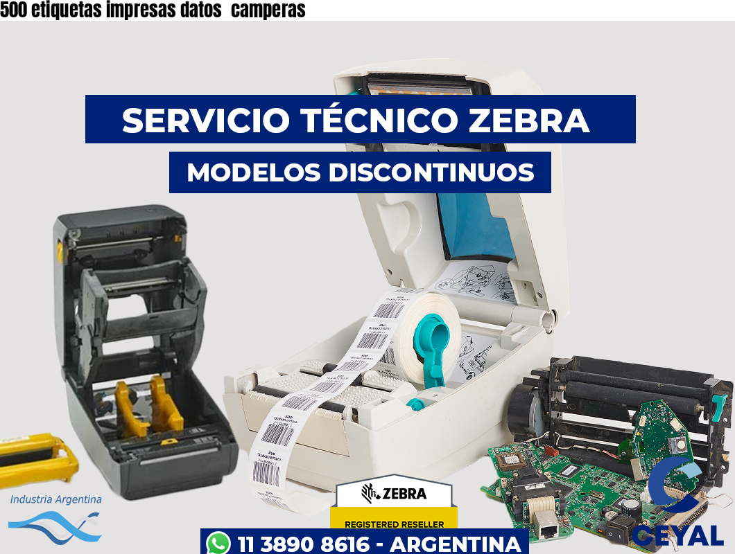 500 etiquetas impresas datos camperas