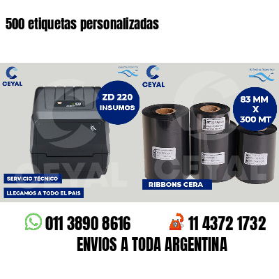 500 etiquetas personalizadas