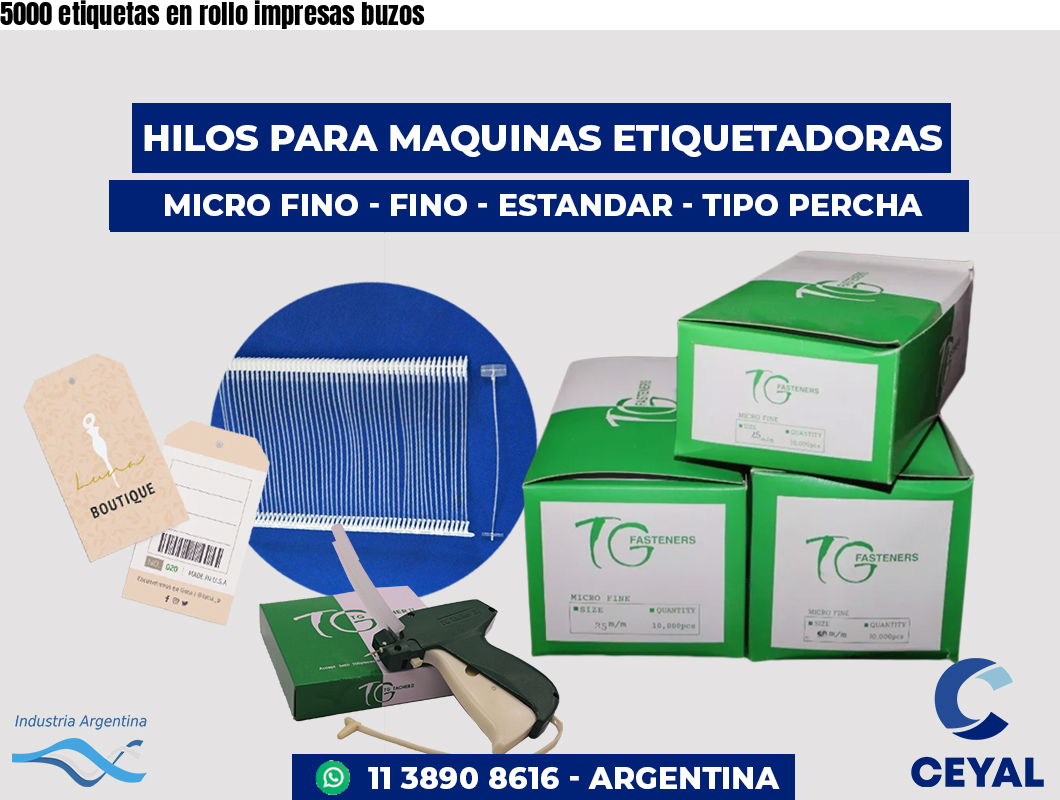 5000 etiquetas en rollo impresas buzos